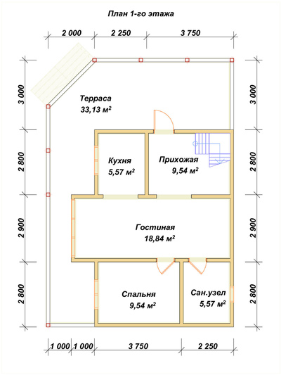 План первого этажа проекта П-139