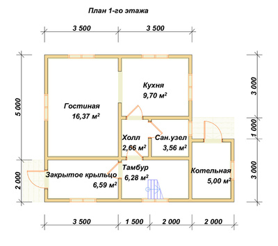 План первого этажа проекта П-162