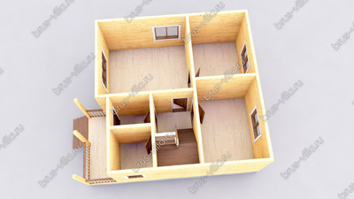 3d План первого этажа проекта П-171