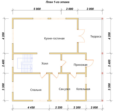 План первого этажа проекта П-200